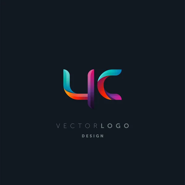 Gradient Lettres Logo Modèle Carte Visite Vecteur — Image vectorielle