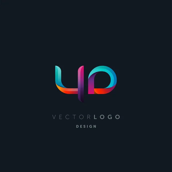 Gradiente Letras Logo Plantilla Tarjeta Visita Vector — Vector de stock