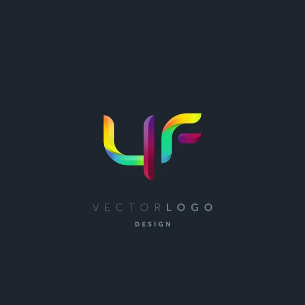 Gradiente Letras Logo Plantilla Tarjeta Visita Vector — Vector de stock