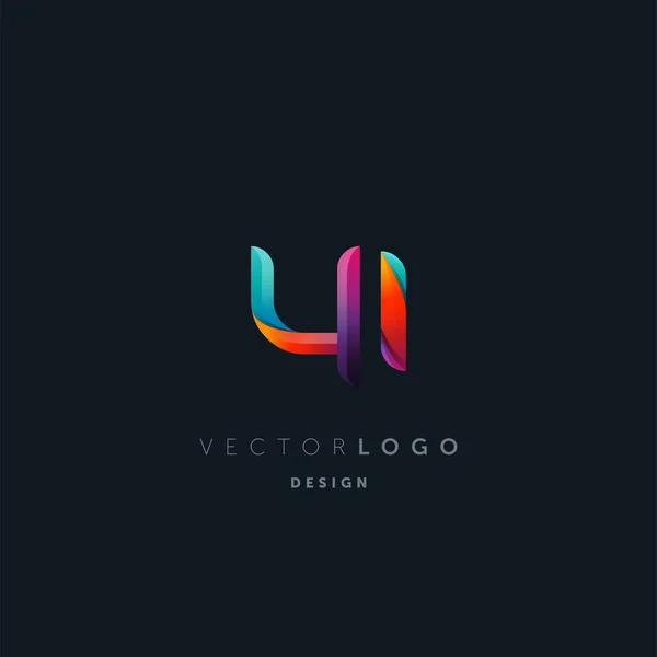 Logotipo Letras Gradient Modelo Cartão Visita Vetor — Vetor de Stock