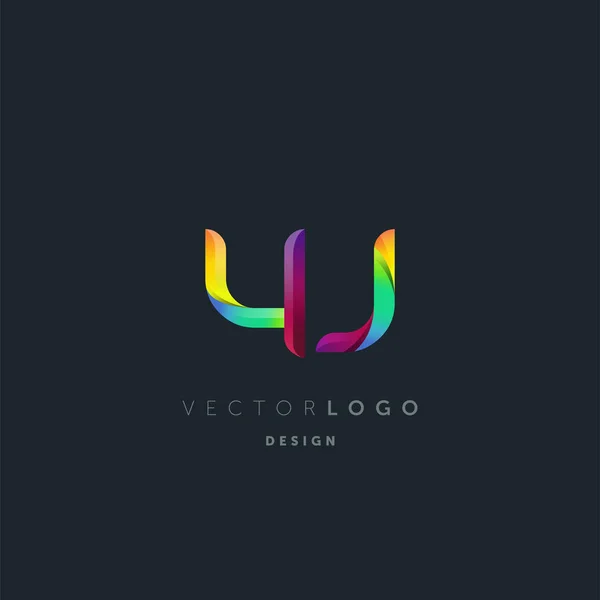 Logotipo Letras Gradient Modelo Cartão Visita Vetor — Vetor de Stock