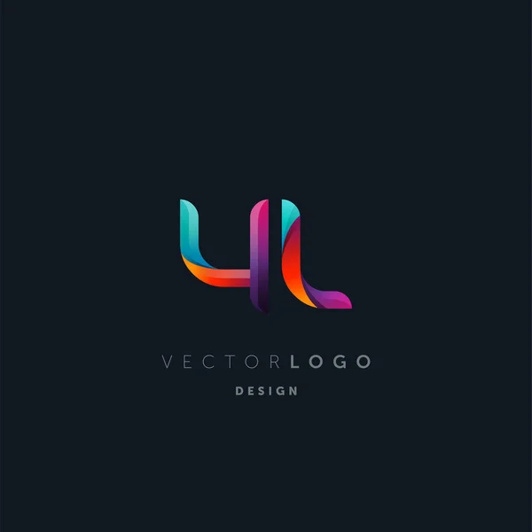 Gradiente Letras Logo Plantilla Tarjeta Visita Vector — Vector de stock