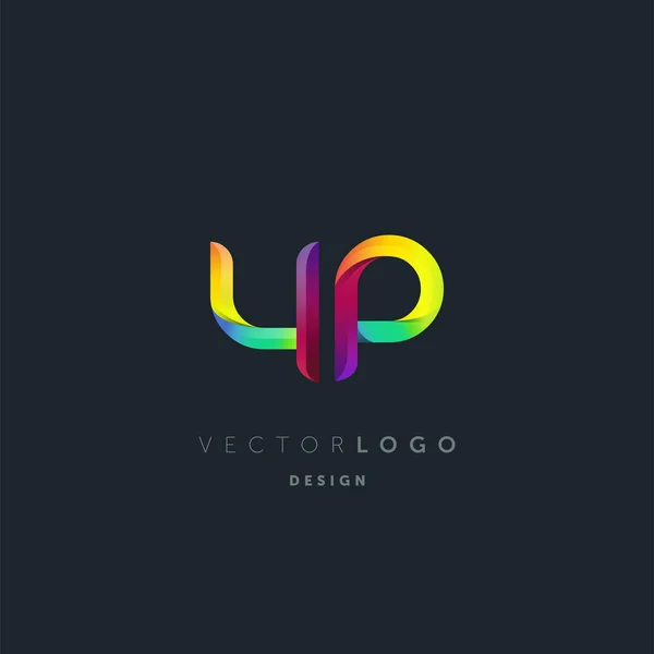 Logotipo Letras Gradiente Modelo Cartão Visita Vetor — Vetor de Stock