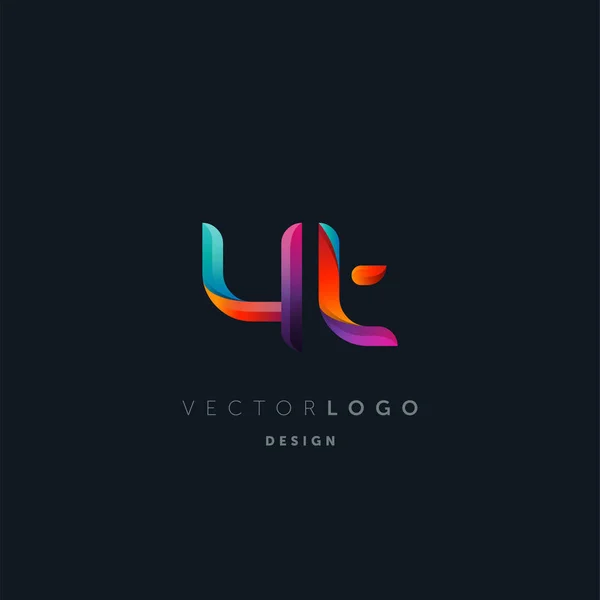 Logotipo Letras Gradient Modelo Cartão Visita Vetor — Vetor de Stock