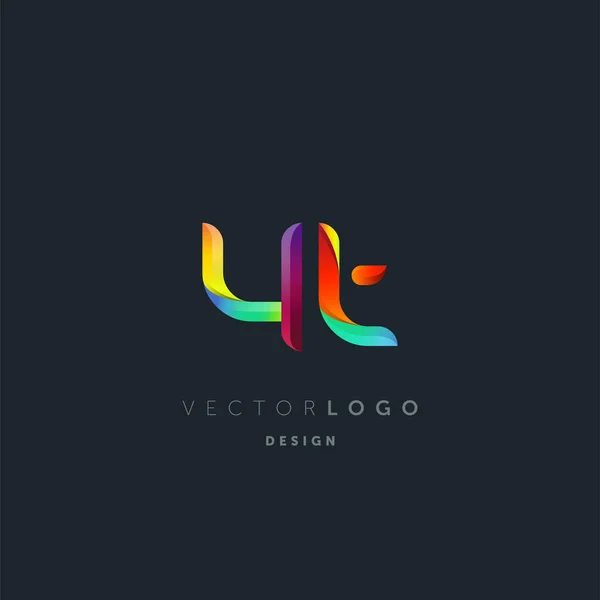 Gradiente Letras Logo Plantilla Tarjeta Visita Vector — Archivo Imágenes Vectoriales