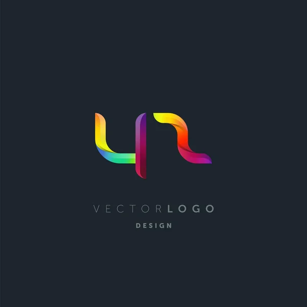 Gradiente Letras Logo Plantilla Tarjeta Visita Vector — Vector de stock