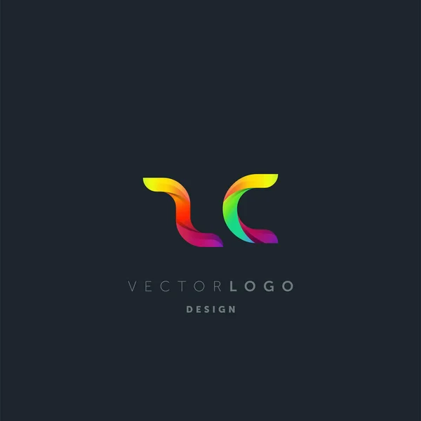 Logotipo Letras Gradiente Modelo Cartão Visita Vetor — Vetor de Stock