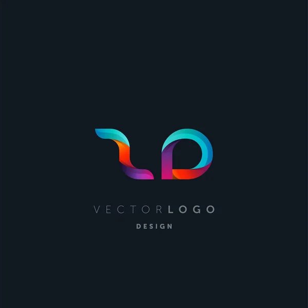 Gradient Buchstaben Logo Visitenkarten Vorlage Vektor — Stockvektor