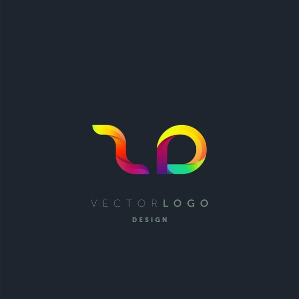 Logo Lettres Dégradé Modèle Carte Visite Vecteur — Image vectorielle