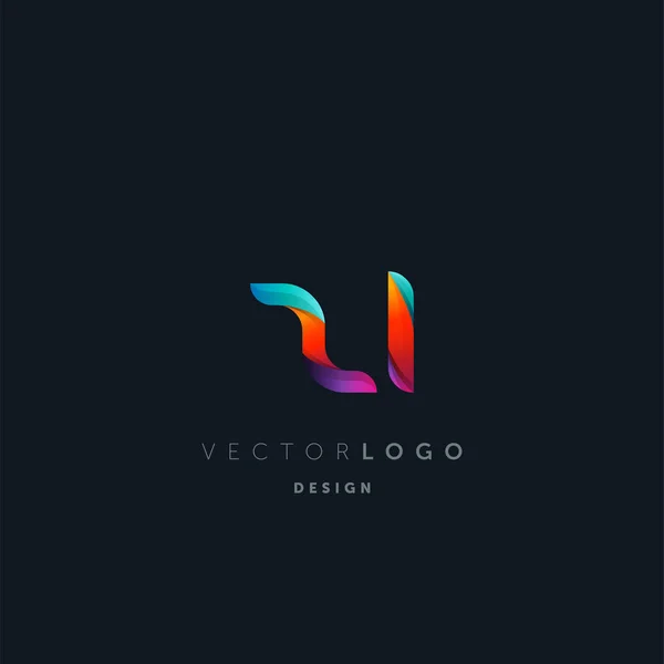 Logotipo Letras Gradient Modelo Cartão Visita Vetor — Vetor de Stock