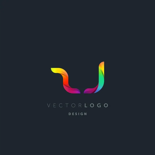 Gradiente Letras Logo Plantilla Tarjeta Visita Vector — Archivo Imágenes Vectoriales