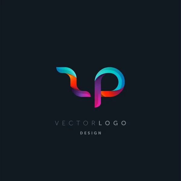 Logo Letras Degradado Plantilla Tarjeta Visita Vector — Archivo Imágenes Vectoriales