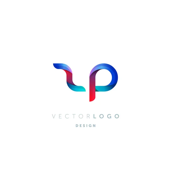 Gradient Buchstaben Logo Visitenkartenvorlage Vektor — Stockvektor