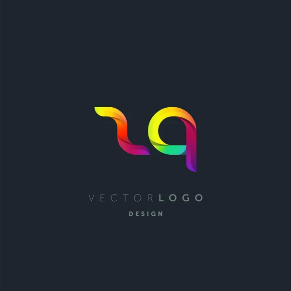 Gradiente Letras Logo Plantilla Tarjeta Visita Vector — Archivo Imágenes Vectoriales