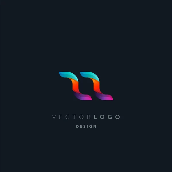 Logotipo Letras Gradient Modelo Cartão Visita Vetor — Vetor de Stock