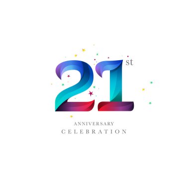 21. yıldönümü Logo tasarımı, 21 numaralı simge vektör şablonu