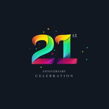 21. yıldönümü Logo tasarımı, 21 numaralı simge vektör şablonu