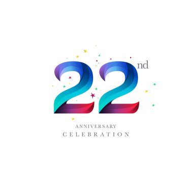 22 yıl dönümü Logo tasarımı, 22 numara simge vektör şablonu