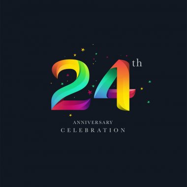 24 yıldönümü Logo tasarımı, 24 numara simge vektör şablonu
