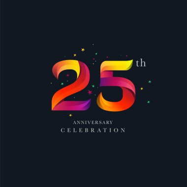 25th anniversary Logo tasarımı, 25 numaralı simge vektör şablonu