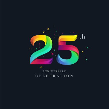 25th anniversary Logo tasarımı, 25 numaralı simge vektör şablonu