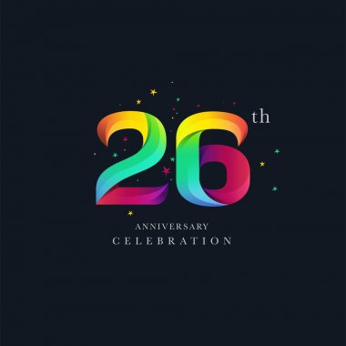 26 yıldönümü Logo tasarımı, 26 numaralı simge vektör şablonu