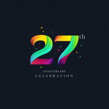 27 yıl dönümü Logo tasarımı, 27 numaralı simge vektör şablonu