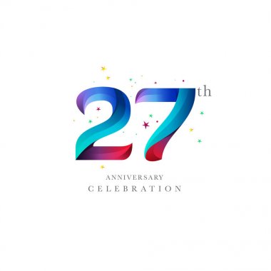 27 yıl dönümü Logo tasarımı, 27 numaralı simge vektör şablonu