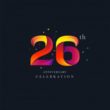 26 yıldönümü Logo tasarımı, 26 numaralı simge vektör şablonu