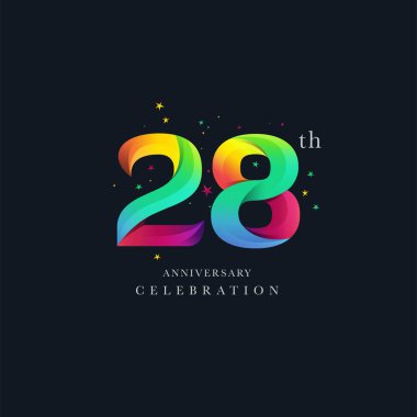 28th Anniversary Logo Design, Number 28 Icon Vector Template clipart