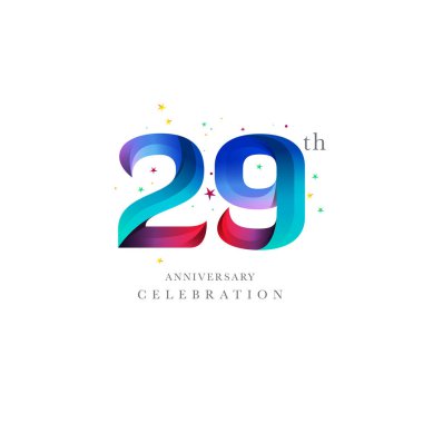 29th Anniversary Logo Design, Number 29 Icon Vector Template clipart