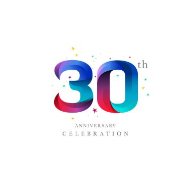 30th yıldönümü Logo tasarımı, 30 numara simge vektör şablonu