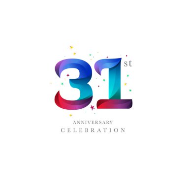 31 yıldönümü Logo tasarımı, sayı 31 simge vektör şablonu