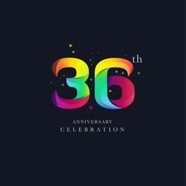 36 yıldönümü Logo tasarımı, 36 numaralı simge vektör şablonu