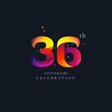 36 yıldönümü Logo tasarımı, 36 numaralı simge vektör şablonu