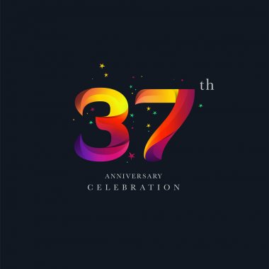 37 yıldönümü Logo tasarımı, sayı 37 simge vektör şablonu