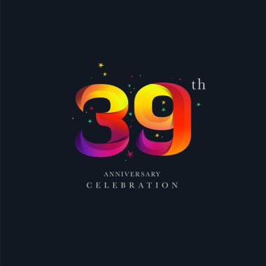 39 yıldönümü Logo tasarımı, sayı 39 simge vektör şablonu