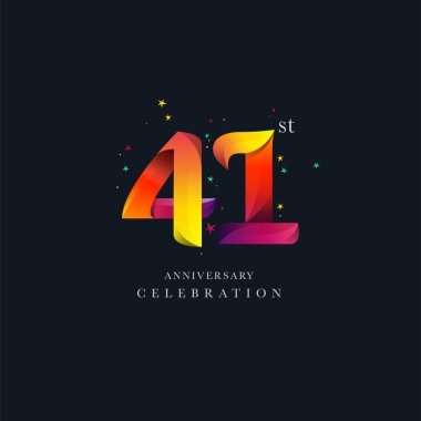 41th yıldönümü Logo tasarımı, 41 numara simge vektör şablonu