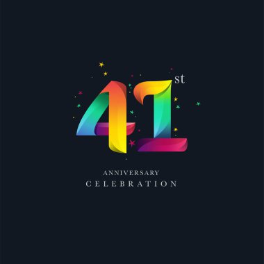 41th yıldönümü Logo tasarımı, 41 numara simge vektör şablonu