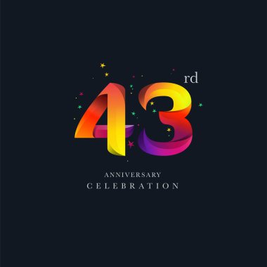 43 yıldönümü Logo tasarımı, 43 numaralı simge vektör şablonu