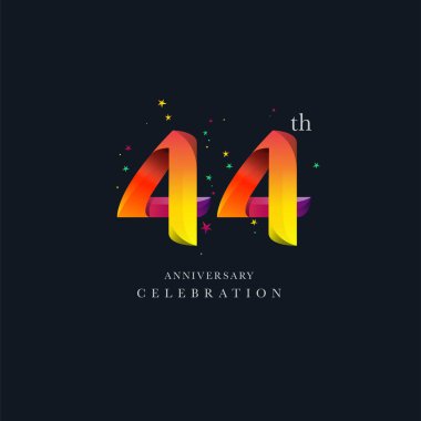 44 yıldönümü Logo tasarımı, 44 numaralı simge vektör şablonu