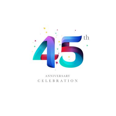 45th Anniversary Logo Design, Number 45 Icon Vector Template clipart