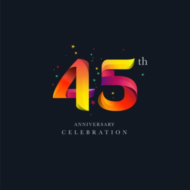 45 yıldönümü Logo tasarımı, 45 numaralı simge vektör şablonu