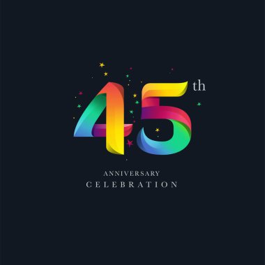 45 yıldönümü Logo tasarımı, 45 numaralı simge vektör şablonu