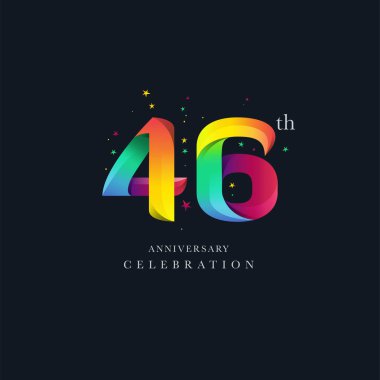 46th yıldönümü Logo tasarımı, 46 numaralı simge vektör şablonu