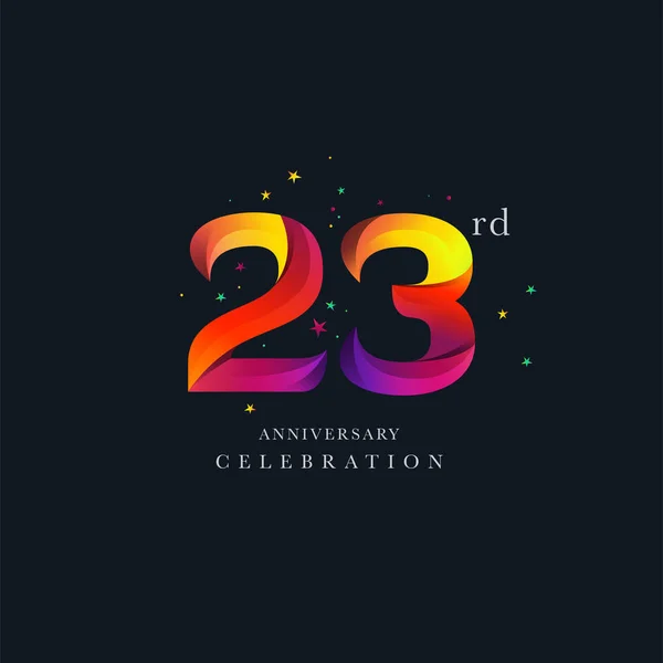 Conception Logo 23E Anniversaire Modèle Vectoriel Icône Numéro — Image vectorielle
