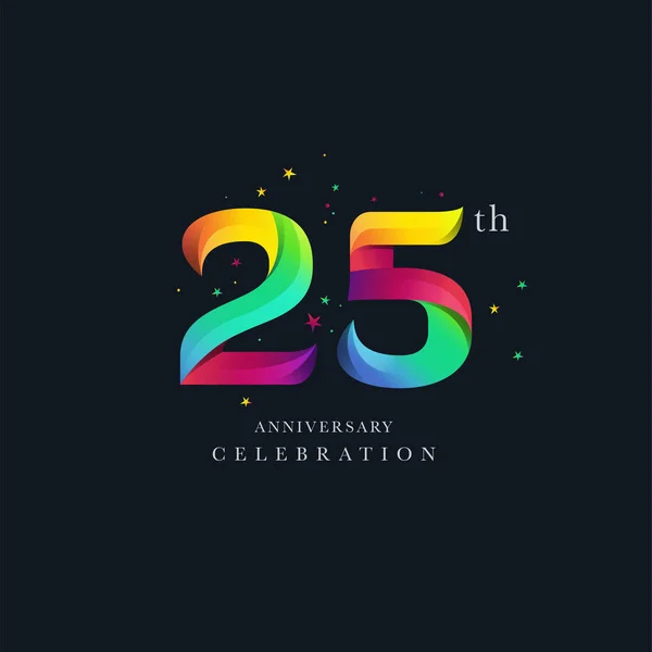 25Th Anniversary Logo Tasarımı Numaralı Simge Vektör Şablonu — Stok Vektör