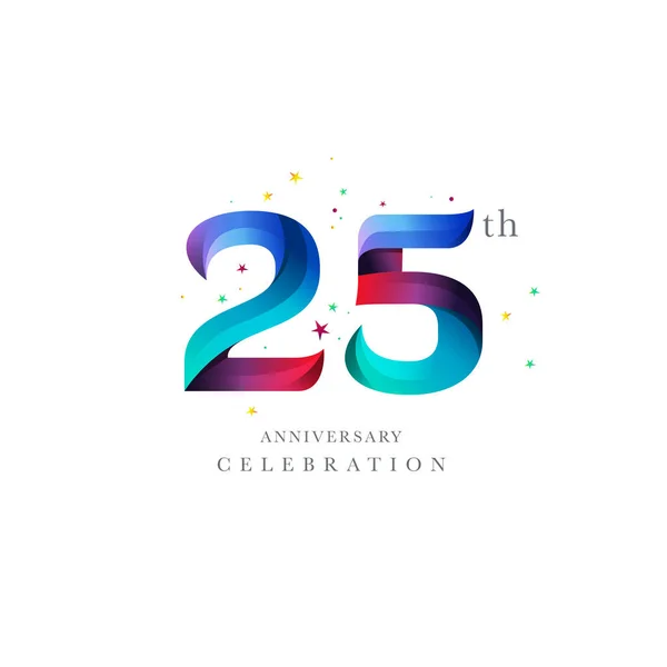 25Th Anniversary Logo Tasarımı Numaralı Simge Vektör Şablonu — Stok Vektör