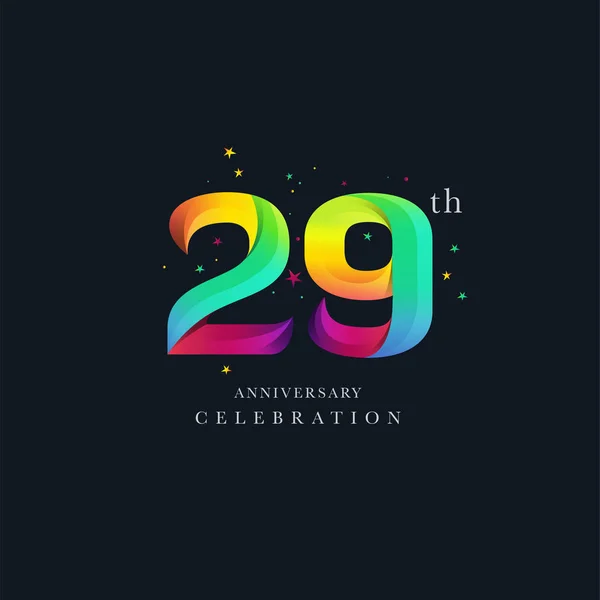 Aniversario Diseño Logo Número Plantilla Vector Icono — Archivo Imágenes Vectoriales