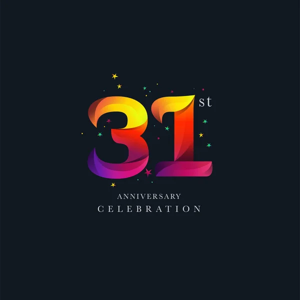 31Th Anniversary Logo Design Modelo Vetor Ícone Número —  Vetores de Stock